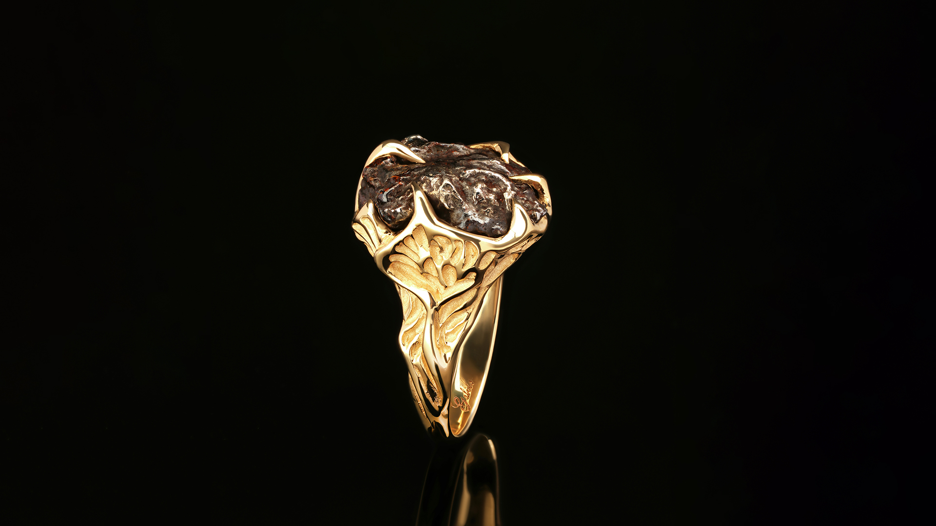 Gold meteorite rings Alexey Gabilo