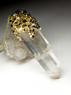 Rock Crystal Gold Pendant