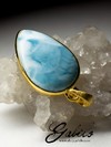 Silver pendant with a larimar in gilding