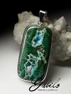 Silver pendant with chrysocolla