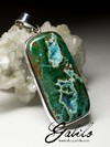 Silver pendant with chrysocolla