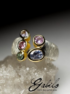Sapphires Silver Ring