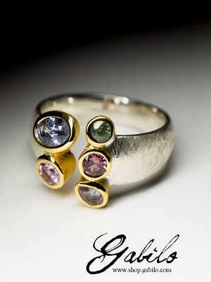 Sapphires Silver Ring