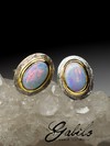 Silver earrings pouches with opal