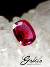 Red sapphire 4x5 kushon cut 0.43 carats with gem report MSU 