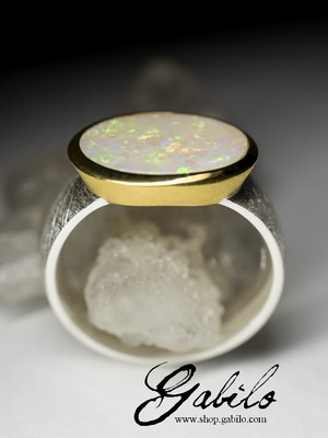 Big Opal Silver Ring 
