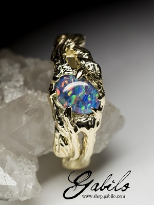 Triplet Opal Gold Ring