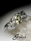 Silver ring with scapolite
