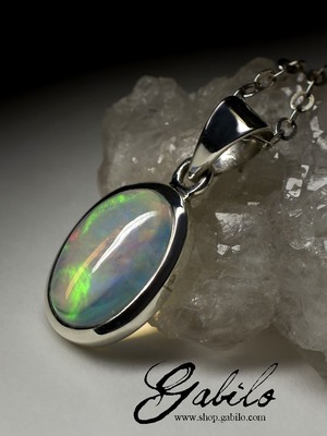 Ethiopian Opal Silver Pendant 