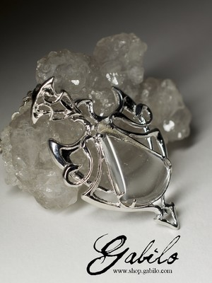 Silver pendant with rhinestone