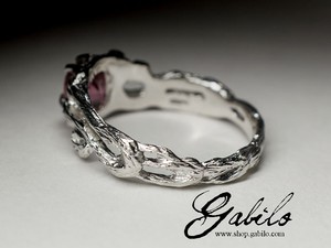 Rubellite Silver Ring