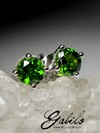 Silver earrings pouches with chrome diopside