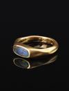 Black Australian Opal gold ring