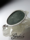 Silver pendant with Ural malachite