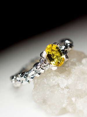 Yellow sapphire gold ring