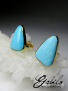 Turquoise gold stud earrings 
