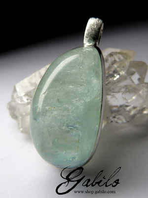 Aquamarine silver necklace