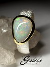 Silver ring with opal