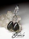 Silver Earrings with Obsidian