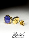 Tanzanite gold stud earrings