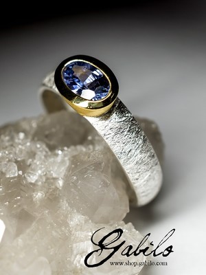Sapphire Silver Ring with Jewelry Report MSU