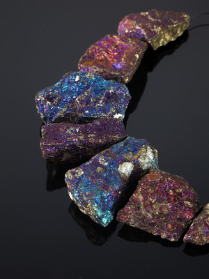 Necklace with chalcopyrite