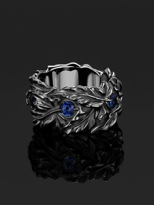 Blue sapphire silver ring