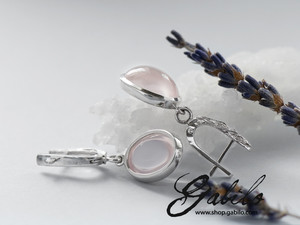 Silver earrings with rose quartz
