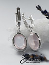 Silver earrings with rose quartz