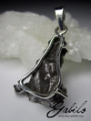 Meteorite silver pendant