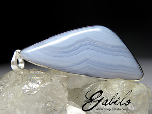 Blue Agate Sapphirine Silver Pendant