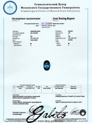 Blue topaz gold ring with Gem Report MSU