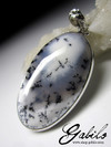 Moss agate silver necklace