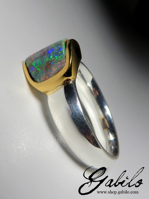 Black opal ring