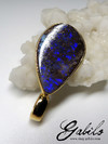 Men's black boulder opal gold pendant