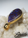 Men's black boulder opal gold pendant