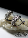 Rock crystal silver earrings with gem report MSU