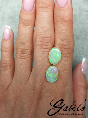 Opal pair 10x14 ovals 8.35 carat