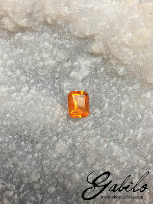 Mexican fire opal octagon cut 1.45 carat with MSU Gem Report