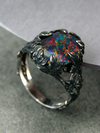 Black Opal silver ring