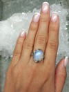 Moonstone silver ring