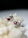 Ruby gold earrings with diamonds