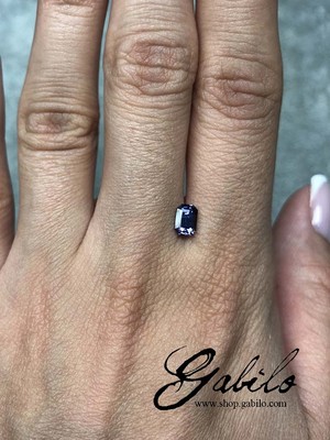 Grey purple spinel 0.66 ct with MSU Gem Testing Report