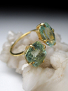 BETWEEN THE FINGER RING - Aquamarine beryl gold ring