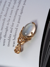 Moonstone adularia gold pendant