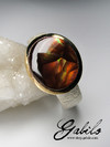 Fire agate silver ring