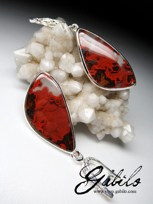 Agate silver earrings