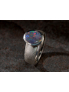 Dark opal silver ring