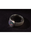 Dark opal silver ring