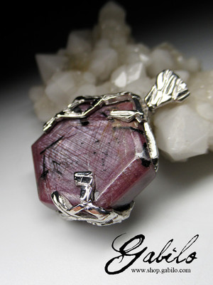 Ruby silver pendant